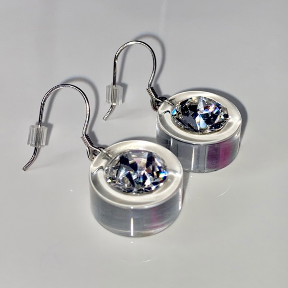 Women’s Crystal Acrylic Drop Earrings, Dangle Drop Style, Statement Earrings - Picture 12 of 12